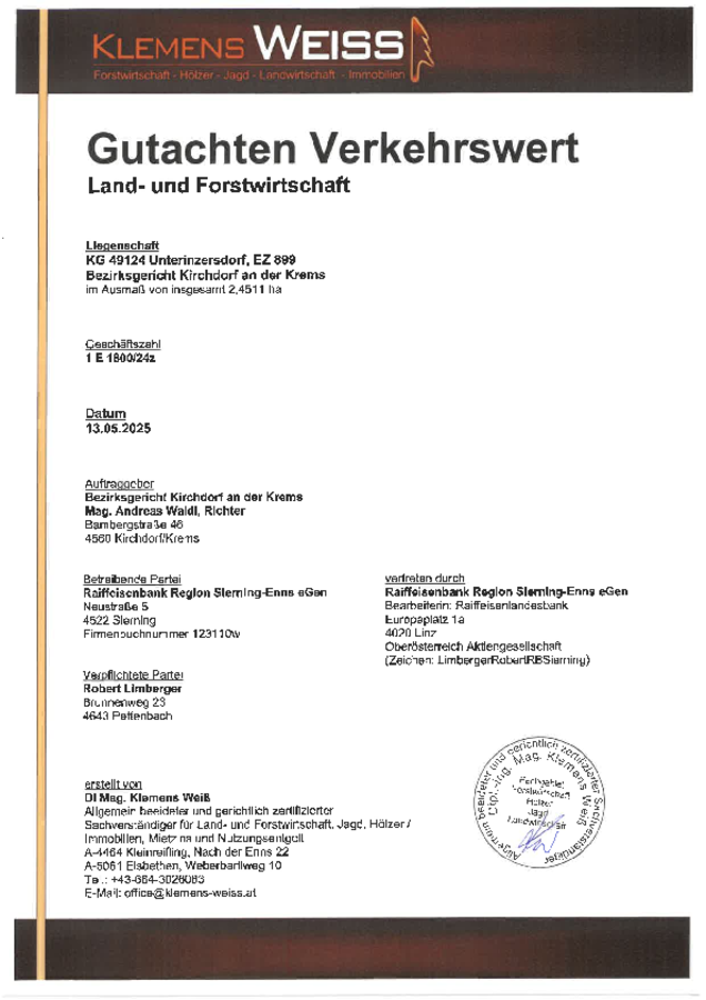 Gutachten Verkehrswert Land- und Forstwirtschaft, 13_05_2025, Raiffeisen-Limberger.pdf